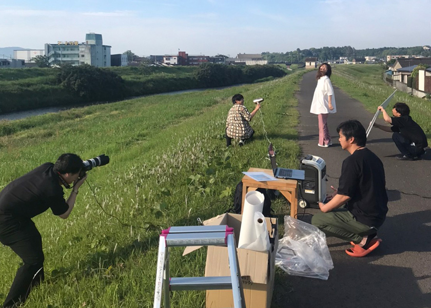 ドライヤーで髪を華麗に舞い上げました。